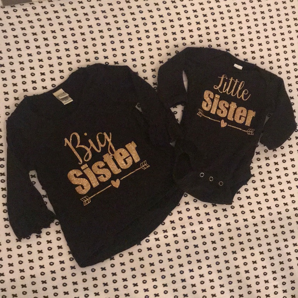 Big Sister Little Sister Shirt and Onesie Set